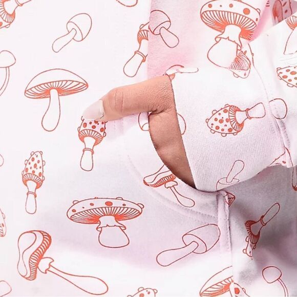 By Samii Ryan Shrooms All Over Print Pink Hoodie Medium MSRP $72 - Picture 3 of 7
